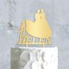 Personalized Cake Topper for Wedding Lesbian Wedding Cake Topper with Dog Mrs And Mrs Wedding Cake Topper with Cat Same Sex Cake Topper (Mirror Gold Acrylic) view 3