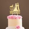 Personalized Cake Topper for Wedding Lesbian Couple Topper with Dog Mrs And Mrs Cake Topper with Cat Same Sex Wedding Cake Topper (Mirror Gold Acrylic) view 1