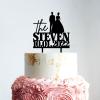 Couple Silhouette Cake Topper, Mr And Mrs Cake Topper, Black Acrylic Cake Topper for Wedding, Custom Cake Toppers for Wedding/Anniversary, Script Cake Toppers for Wedding view 2