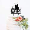 Couple Silhouette Cake Topper, Mr And Mrs Cake Topper, Black Acrylic Cake Topper for Wedding, Custom Cake Toppers for Wedding/Anniversary, Script Cake Toppers for Wedding view 3