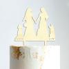 Bride And Groom Cake Topper with Pet, Mr & Mrs Rustic Wreath Couple's Names Cake Topper, Wood Monogram Wedding Cake Topper Personalized, Custom Mr Mrs Cake Topper, Funny Cake Toppers for Wedding view 4