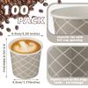Rtteri 100 Pcs Count 3 oz Disposable Coffee Cups Disposable Espresso Cups Small Paper Cups 3 oz Cups for Coffee Tea Cocoa Juice Mini Paper Cups for Cafes Offices and Home view 3