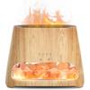 SALKING 2-in-1 Ultrasonic Essential Oil Diffuser & Himalayan Salt Lamp, Aromatherapy Diffuser Cool Mist Humidifier with Auto Off Function, 100% Pure Himalayan Pink Salt Rock, 150ml (Wooden Grain) view 1