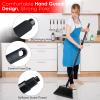 Tiumso 3-Pack Heavy Duty Broom, Commercial Broom with 55" Long Handle Outdoor Indoor, Industrial Brooms for Sweeping Garage Concrete Courtyard Patio Home Kitchen Office - All Black view 3