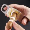 KEENSUN - Zinc Alloy Cigar Cutter Guillotine Stainless Steel Double Blade, Portable Cigar Cutter Tool with Crack Texture Shell (Yellow) and Gift Box view 3