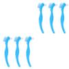Healifty 6pcs Denture Cleaning Brush Double Brush Heads Non-Slip Handle for Denture Care Portable and Durable for Home Use Blue view 1
