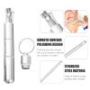 Healifty 2sets Ear Wax Removal Tools Ear Picks for and Cleaning Portable for Daily Use Silver Finish view 3