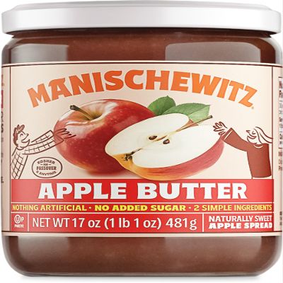 Manischewitz Apple Butter, 17oz | Smooth & Sweet Spread, Great for Sauces & Glazes, No Sugar Added