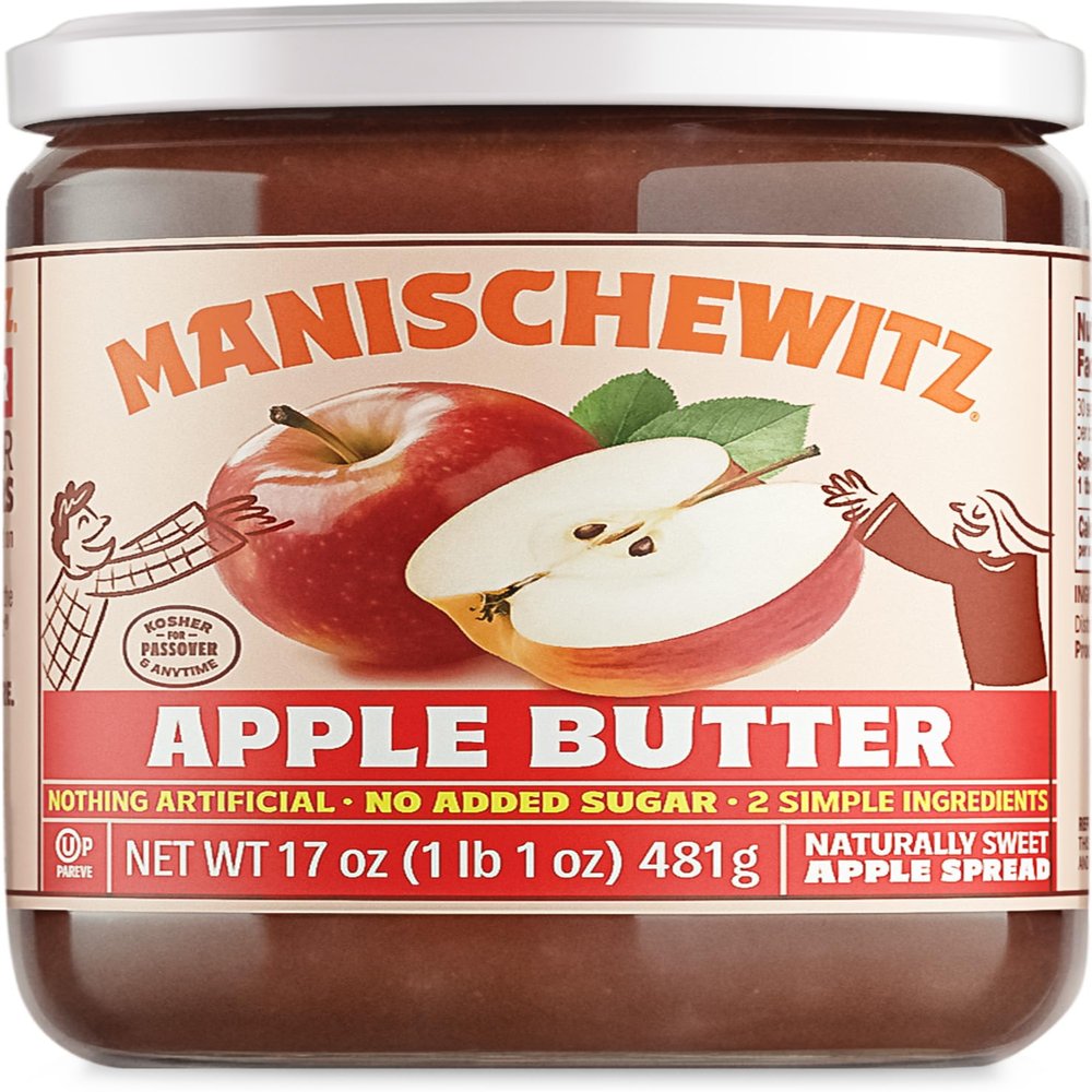 Manischewitz Apple Butter, 17oz | Smooth & Sweet Spread, Great for Sauces & Glazes, No Sugar Added