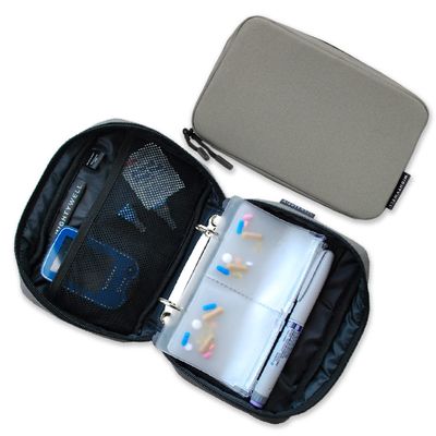 Mighty Well Diabetic Supplies Travel Case, Storage Bag for Glucose Meter and Other Diabetic Supplies (Bag Only), Self Care Case (Steel)