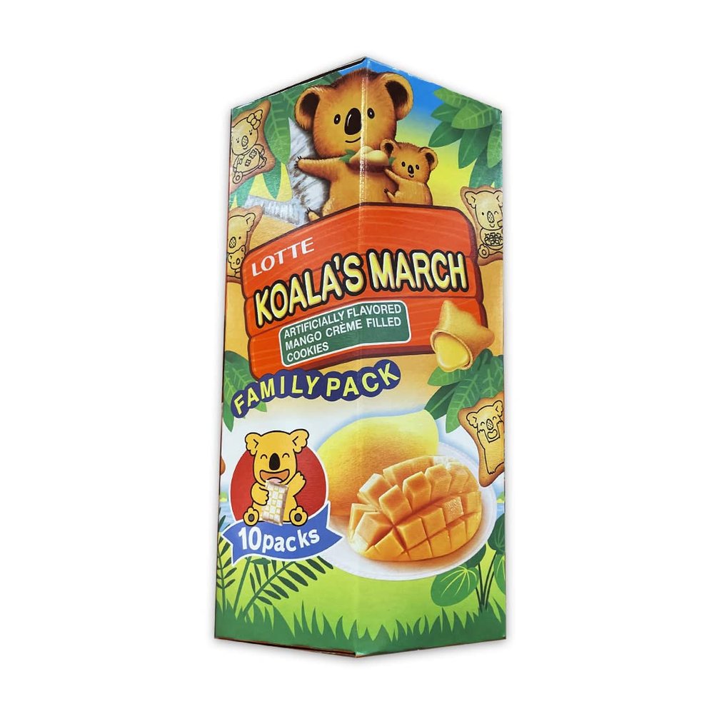 Lotte Koala No March Mango Family Pack (6.89oz). Cute koala biscuits in a value size. Great for sharing! (TCS-14 R-2) - Pack of 6