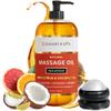 Natural Nourishing Massage Oil with Massage Roller Ball - Therapeutic Citrus & Coconut Massage Oils with Rejuvenating, Hydrating & Aromatic Essential Oils for Dry Skin, Soothes Muscle & Joints 8.8 oz view 1