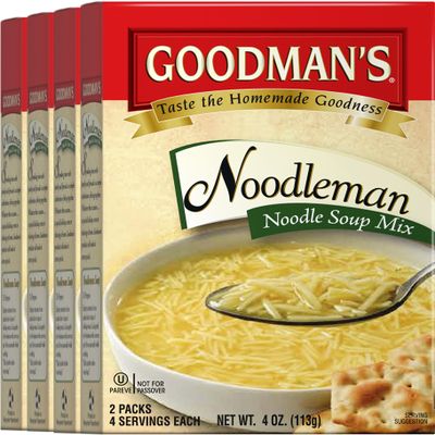 Goodmans Noodle Soup Mix, 4oz (4 Packs of 2 Soup Packets) Home-Style Flavor, Low Fat