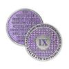 9 Year Sobriety Coin | Legacy AA Chip | Thick Triplate Recovery Anniversary Token (Lavender) view 1