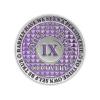 9 Year Sobriety Coin | Legacy AA Chip | Thick Triplate Recovery Anniversary Token (Lavender) view 2