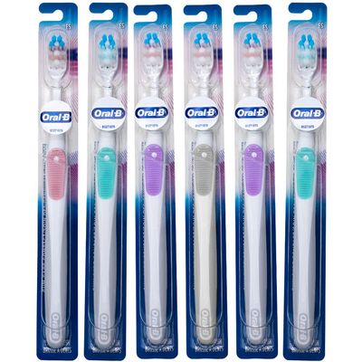 Oral-B Gum Care Extra Soft Toothbrush for Sensitive Teeth and Gums, Compact Small Head, (Colors Vary) - Pack of 6