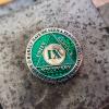 9 Year Sobriety Coin | Legacy AA Chip | Thick Triplate Recovery Anniversary Token (Green) view 4