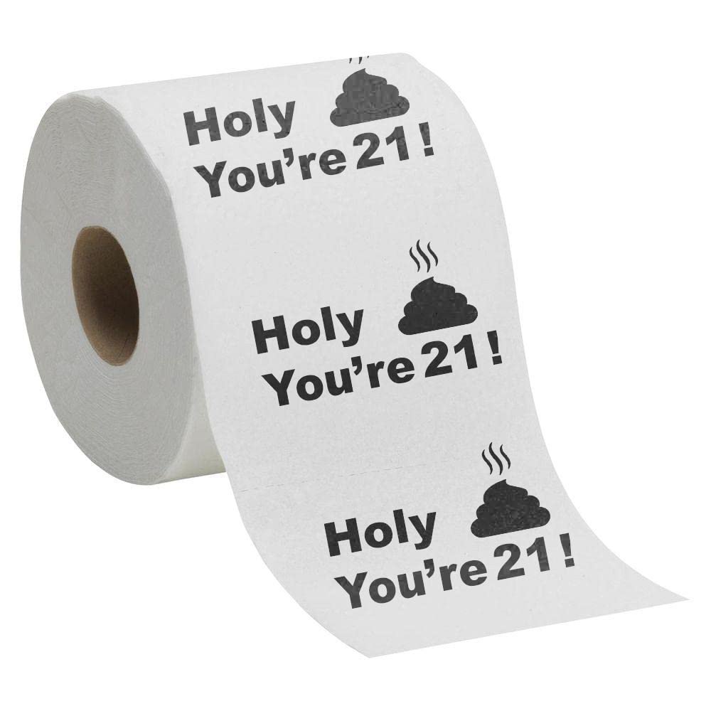 21st Birthday Decorations Toilet Paper for Men & Women - Funny Design Novelty Great Hilarious Gag Gift - Eco-Friendly, Ultra Soft & Comfortable - Perfect for Birthday Christmas & Party Supplies