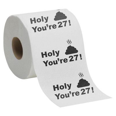 27th Birthday Decorations Toilet Paper for Men & Women - Funny Design Novelty Great Hilarious Gag Gift - Eco-Friendly, Ultra Soft & Comfortable - Perfect for Birthday Christmas & Party Supplies