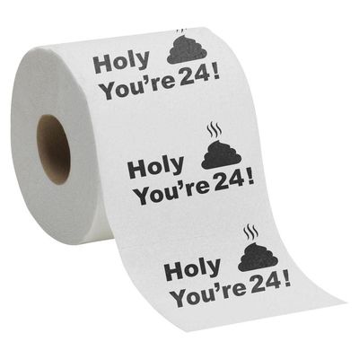 24th Birthday Decorations Toilet Paper for Men & Women - Funny Design Novelty Great Hilarious Gag Gift - Eco-Friendly, Ultra Soft & Comfortable - Perfect for Birthday Christmas & Party Supplies