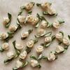 200pcs Mini Satin Ribbon Flower Bows Rose Wedding Sewing Crafts Appliques Polyester for Wedding Bride Gift Wrapping Decoration (Apricot) view 2