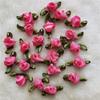 200pcs Mini Satin Ribbon Flower Bows Rose Wedding Sewing Crafts Appliques Polyester for Wedding Bride Gift Wrapping Decoration (Rose Red) view 1