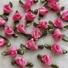 200pcs Mini Satin Ribbon Flower Bows Rose Wedding Sewing Crafts Appliques Polyester for Wedding Bride Gift Wrapping Decoration (Rose Red) view 2
