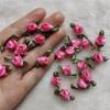 200pcs Mini Satin Ribbon Flower Bows Rose Wedding Sewing Crafts Appliques Polyester for Wedding Bride Gift Wrapping Decoration (Rose Red) view 3