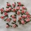200pcs Mini Satin Ribbon Flower Bows Rose Wedding Sewing Crafts Appliques Polyester for Wedding Bride Gift Wrapping Decoration (Pink) view 3