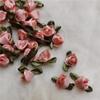 200pcs Mini Satin Ribbon Flower Bows Rose Wedding Sewing Crafts Appliques Polyester for Wedding Bride Gift Wrapping Decoration (Pink) view 4