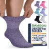 Pembrook Bamboo Viscose Diabetic Socks for Women & Men - 6 Pairs Ankle Socks for Swollen Feet | Neuropathy Socks | Edema Neuropathy Socks for Women | Diabetic Socks Women 9-12 view 1