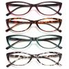 EYEURL 4 Pack Cat Eye Reading Glasses for Women, Blue Light Blocking Readers Lightweight Spring Hinge Anti Eyestrain UV Fashion Eyeglasses +4.00 view 1