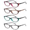 EYEURL 4 Pack Cat Eye Reading Glasses for Women, Blue Light Blocking Readers Lightweight Spring Hinge Anti Eyestrain UV Fashion Eyeglasses +4.00 view 2