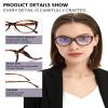 EYEURL 4 Pack Cat Eye Reading Glasses for Women, Blue Light Blocking Readers Lightweight Spring Hinge Anti Eyestrain UV Fashion Eyeglasses +4.00 view 3