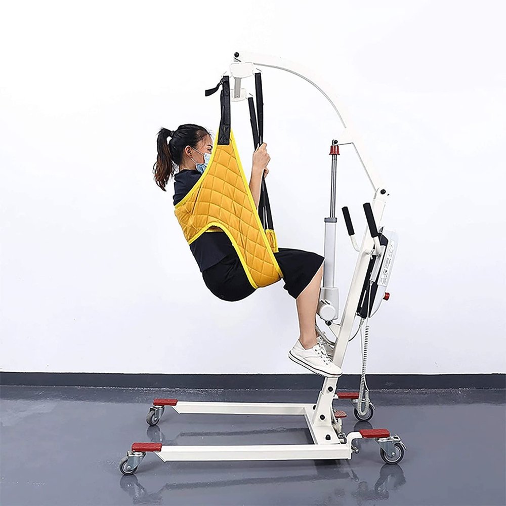 MOFOCO Toileting Sling Patient Lifter, Medical Lift Equipment Commode Sling Divided Leg Sling Medical Transfer Belt with Four Point Support Full Body Sling