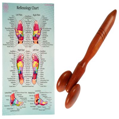 CCcollections Wood Therapy Massage Tools, Reflexology Wooden Stick Tool, Traditional Equipment for Relieving Muscle Pain Body Lymphatic Drainage Massager - (Set H)
