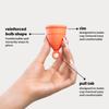 Zeerocup Reusable Menstrual Cup 2 Pack - Small & Large Soft Medical-Grade Silicone Period Cups with Pull-Tab for Easy Removal, Leak-Proof Hygiene - Tampon, Disc & Pad Alternative view 3