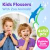 Kids Flossers 2 Pack (100 Total), Kids Floss Picks, Flossers Children, Floss Children, Animal Shapes, Glides Easy Between Teeth, Flosser Helps Prevent Tooth Decay & Gum Disease, Bubble Gum Flavored view 2