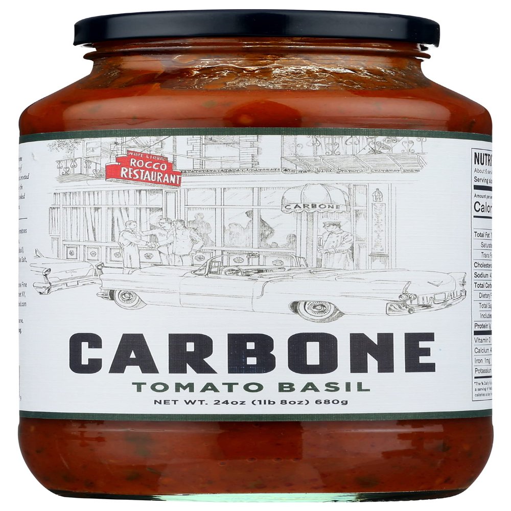 Carbone Tomato Basil Pasta Sauce, Fat Free, Non GMO, 24 Ounce (Pack of 6)