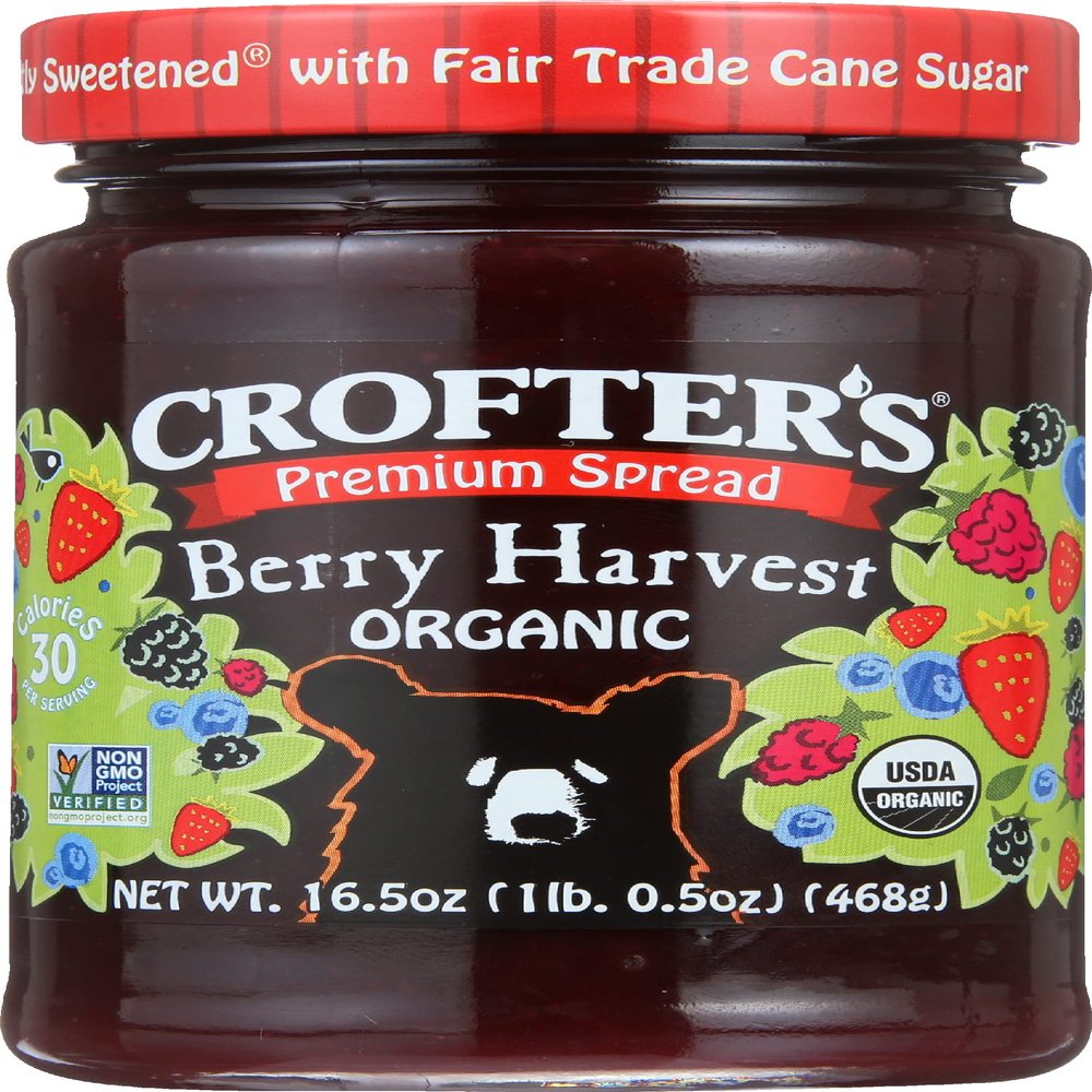Crofter's Organic Berry Harvest Fruit Spread, Non GMO, USDA Organic, 16.5 Ounce (Pack of 6)