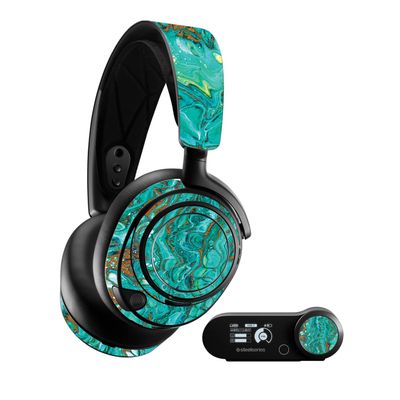 MightySkins Skin Compatible with SteelSeries Arctis Nova Pro - Turquoise Ripple | Protective, Durable, and Unique Vinyl Decal wrap Cover | Easy to Apply, Remove, and Change Styles | Made in The USA