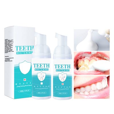 2PCs Teeth Whitening Mousse Foam Refreshing Breath Deep Cleaning Toothpaste,Fresh Breath,Ultra-fine Mousse Whitening Toothpaste Foam Oral Care