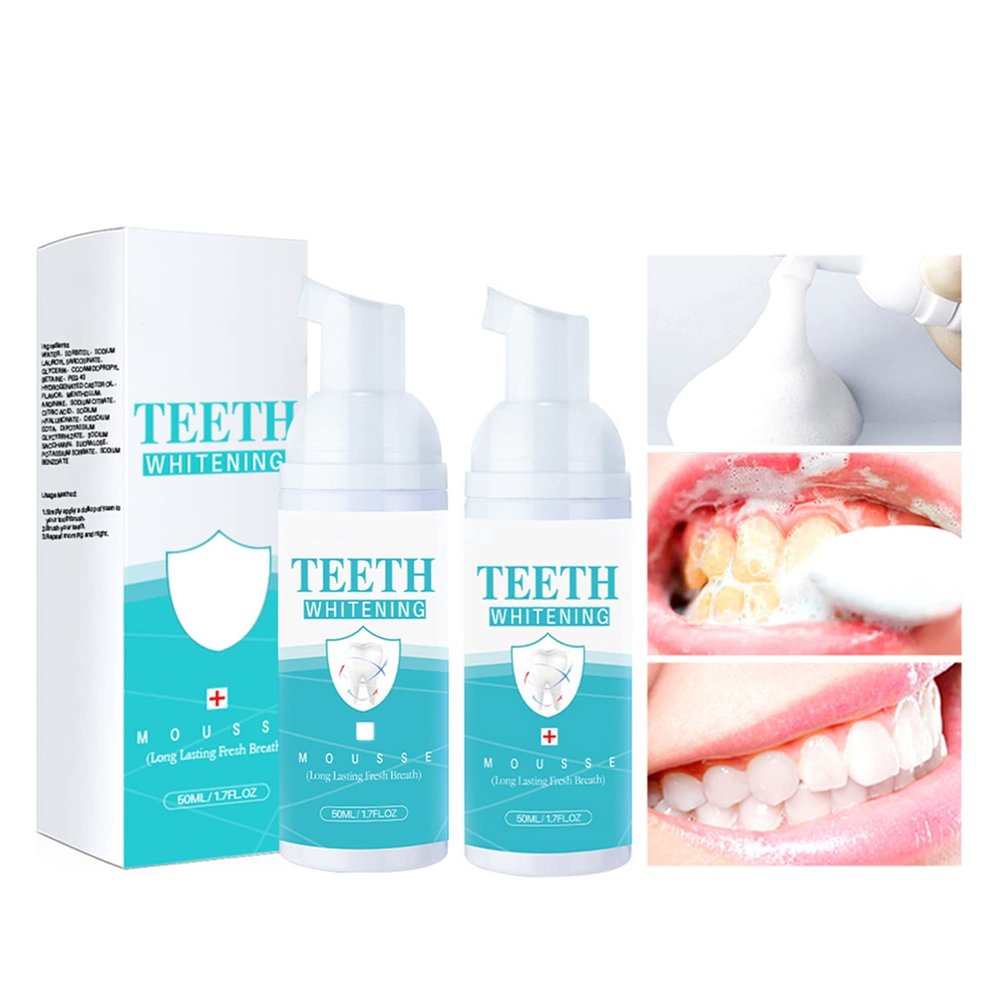 2PCs Teeth Whitening Mousse Foam Refreshing Breath Deep Cleaning Toothpaste,Fresh Breath,Ultra-fine Mousse Whitening Toothpaste Foam Oral Care