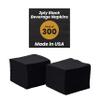 Perfectware 2-Ply Black Beverage Napkins - 300 Count Cocktail Napkins, 10 x 10 Inches view 1