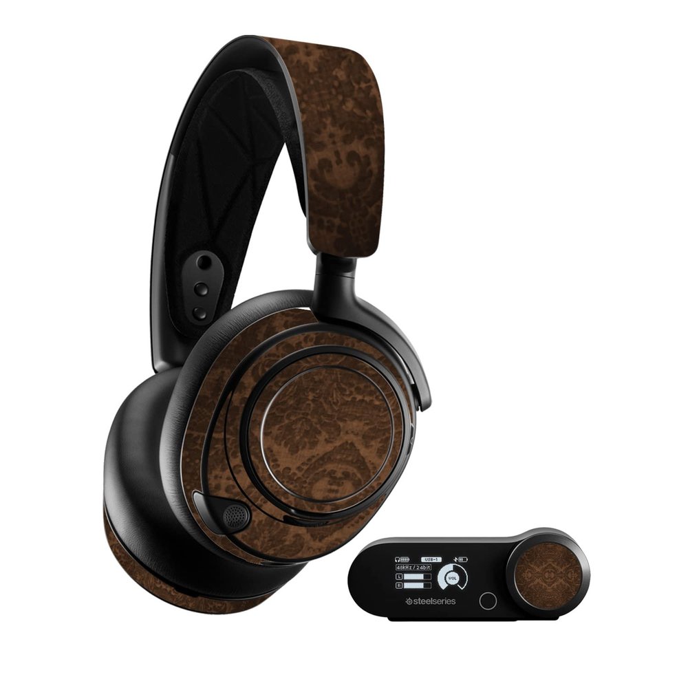 MightySkins Skin Compatible with SteelSeries Arctis Nova Pro - Brown Linen | Protective, Durable, and Unique Vinyl Decal wrap Cover | Easy to Apply, Remove, and Change Styles | Made in The USA
