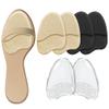 [3 Pairs] Metatarsal Pads for Women, 0.1" Ultra-Thin Tapered Ball of Foot Cushions for Heels & Sandals, 4.5" Long Forefoot Inserts for Loose Shoe Fit (2 Suede + 1 Clear Gel), Washable view 1