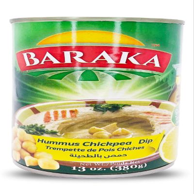 Baraka Original Hummus Tahini Dip | All Natural Vegan Chickpea Hummus with Tahini for Dipping | Plain, Dairy Free, Non-GMO, No Additives, No Preservatives, 13 oz (Pack of 1)