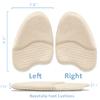 [3 Pairs] Metatarsal Pads for Women, 0.1" Ultra-Thin Tapered Ball of Foot Cushions for Heels & Sandals, 4.5" Long Forefoot Inserts for Loose Shoe Fit (Suede + Gel), Washable view 4