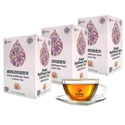 3 Pack Organic Ginger Bellflower Root Licorice Tea 1.2g x 20 Tea Bags Natural Ingredients Herbal Support Healthy Digestion