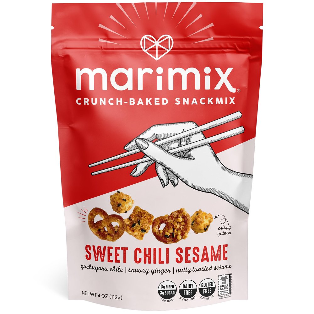 Marimix Snack Mix | Sweet Chili Sesame | Crunch Baked Sweet & Salty Savory Plant Based Naturally Gluten Free Whole Grain Fiber Charcuterie Pretzel Trail Party Mix | No Artificial Ingredients